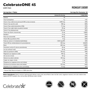 CelebrateONE 45 O dată pe zi Bariatric Multivitamine cu fier, masticabil