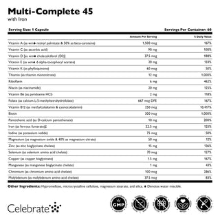 Multi-Complete 45 Bariatric Multivitamină cu Fier Capsule 