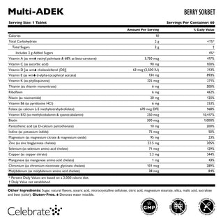 Multi-ADEK Chewable Vitamin, Iron Free, Berry Sorbet