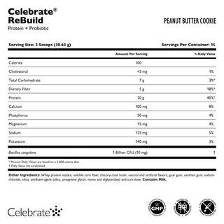 Celebrate® ReBuild Protein + Probiotic, pulbere