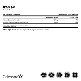 Fier 60 mg + Vitamina C, Capsule