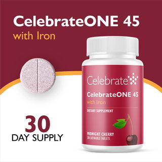 CelebrateONE 45 O dată pe zi Bariatric Multivitamine cu fier, masticabil
