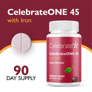 CelebrateONE 45 O dată pe zi Bariatric Multivitamine cu fier, masticabil