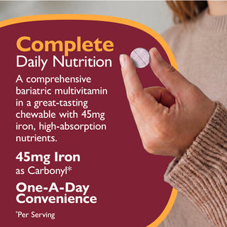 CelebrateONE 45 O dată pe zi Bariatric Multivitamine cu fier, masticabil