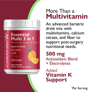 Essential Multi 3 în 1 Multivitamine cu calciu, amestec de băuturi
