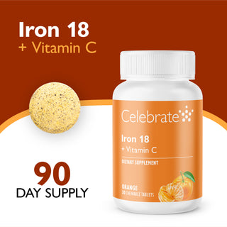 Fier 18 mg + Vitamina C, Masticabil, Orange 