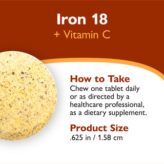 Fier 18 mg + Vitamina C, Masticabil, Orange 