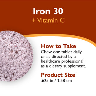 Fier 30 mg + Vitamina C, Masticabil, Grape 