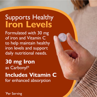 Fier 30 mg + Vitamina C, Masticabil, Grape 