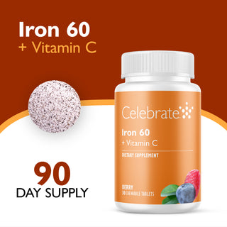 Fier 60 mg + Vitamina C, Masticabil, Berry 