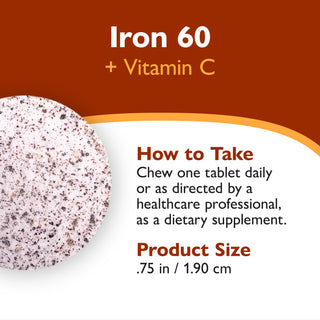 Fier 60 mg + Vitamina C, Masticabil, Berry 