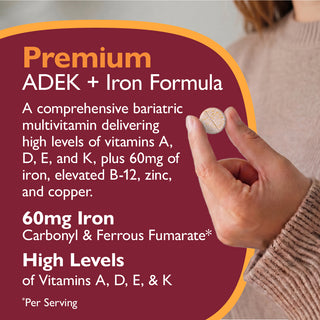 Vitamina Multi-ADEK cu 60mg fier, masticabil, Grape