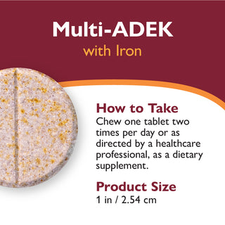 Vitamina Multi-ADEK cu 60mg fier, masticabil, Grape