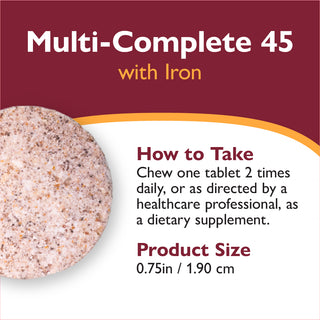 Multi-Complete 45 Bariatric Multivitamine cu fier, masticabil