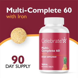 Multi-Complete 60 Bariatric Multivitamine cu fier, masticabil, Tropical