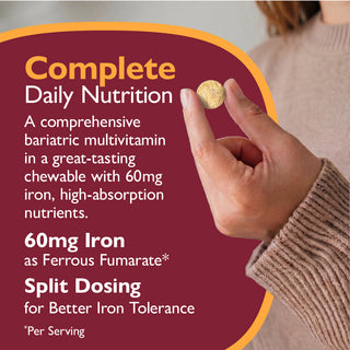 Multi-Complete 60 Bariatric Multivitamine cu fier, masticabil, Tropical