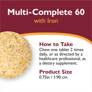 Multi-Complete 60 Bariatric Multivitamine cu fier, masticabil, Tropical