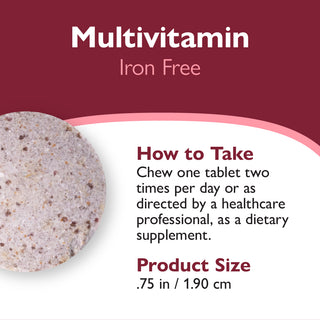Multivitamine bariatrice fără fier, masticabile