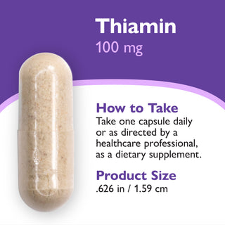 Tiamină Vitamina B1, 100 mg, Capsule