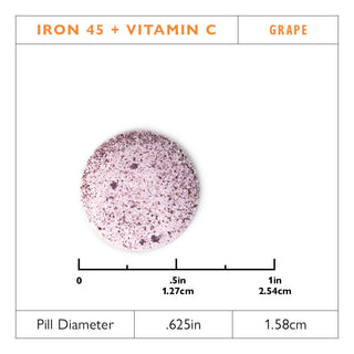 Fier 45 mg + vitamina C, tablete masticabile, Grape